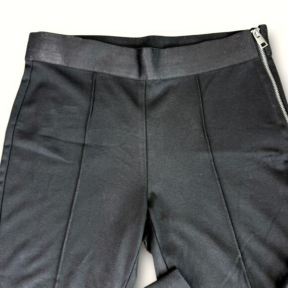 Everlane Crop Ponte Stretch Leggings Pants Mid Rise Women Size 2 Black Side Zip - Picture 4 of 12